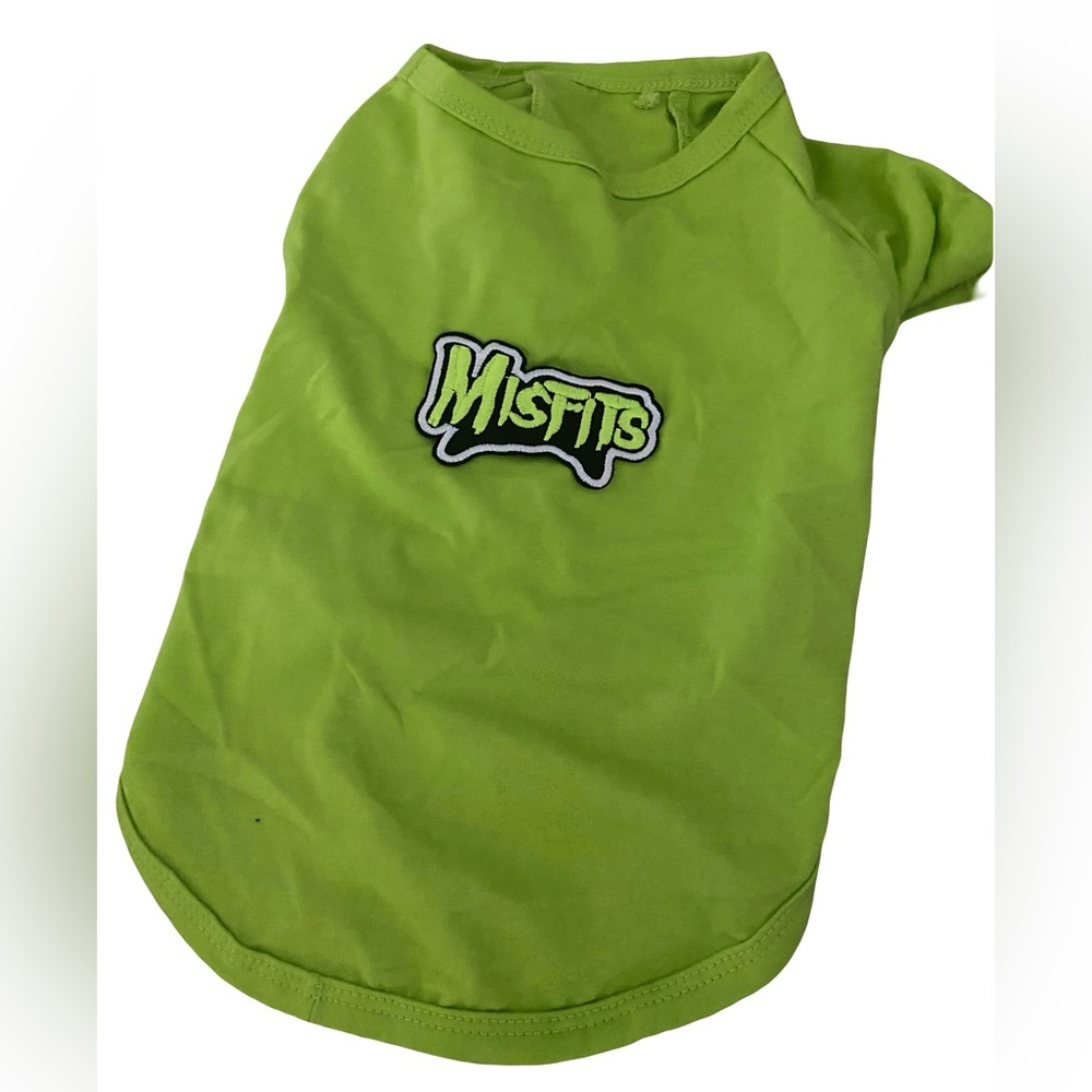 Misfits rock metal music pet cat dog tshirt neon green athletic musical fans
